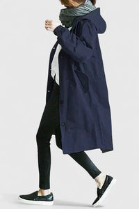 Iva | Comfortable Coat Navy Blue