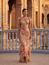 Azura – Watercolour Floral Chiffon Dress