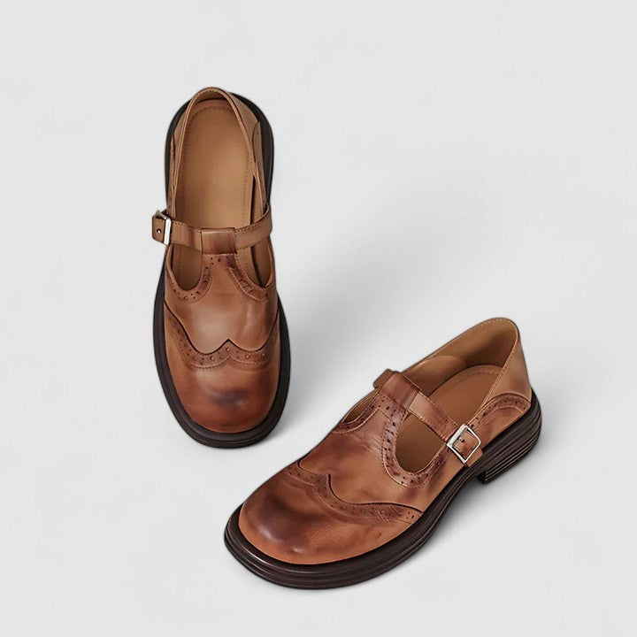 Daisi | Elegant Mary Jane Shoes Brown