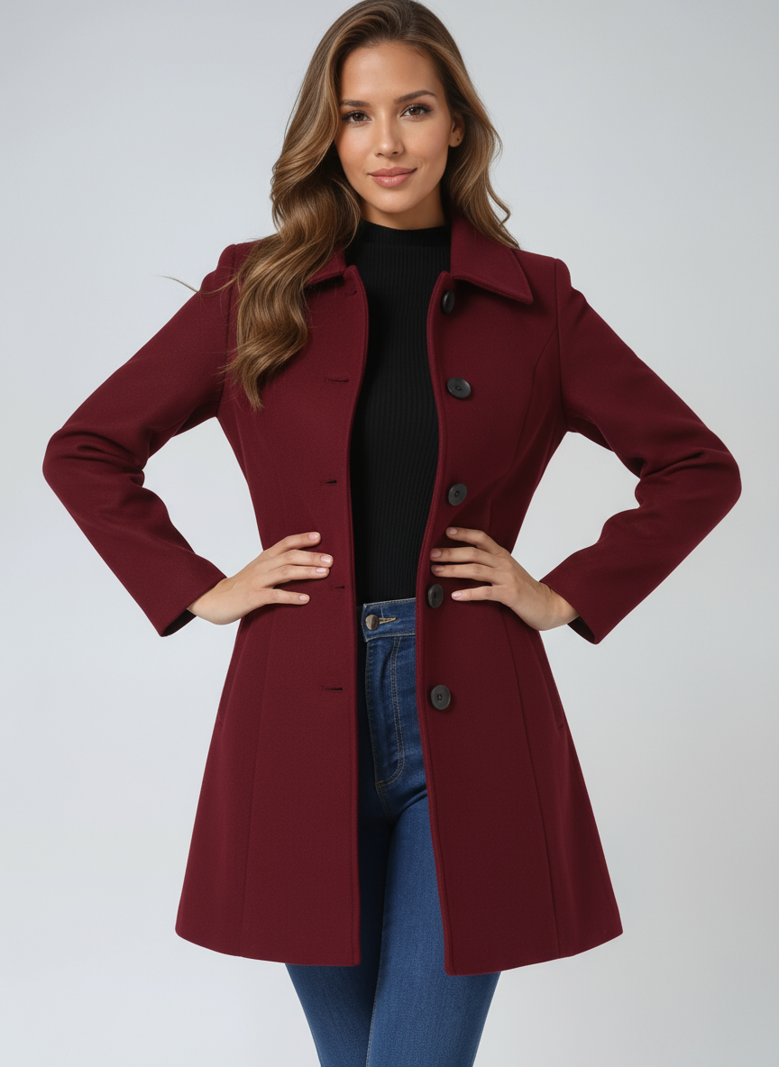 Maeve – Single-Breasted Winter Trench Coat