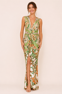 Ottilie Printed V-Neck Maxi Dress