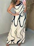 Shiloh - Abstract Off-Shoulder Maxi Dress
