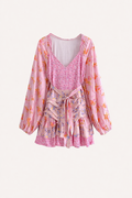 Cinzia Boho Wrap Ruffle Mini Dress
