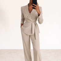 Tabitha - Tie-Waist Wide-Leg Suit