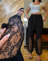 Ilona - Elegant Lace Trimmed Trousers