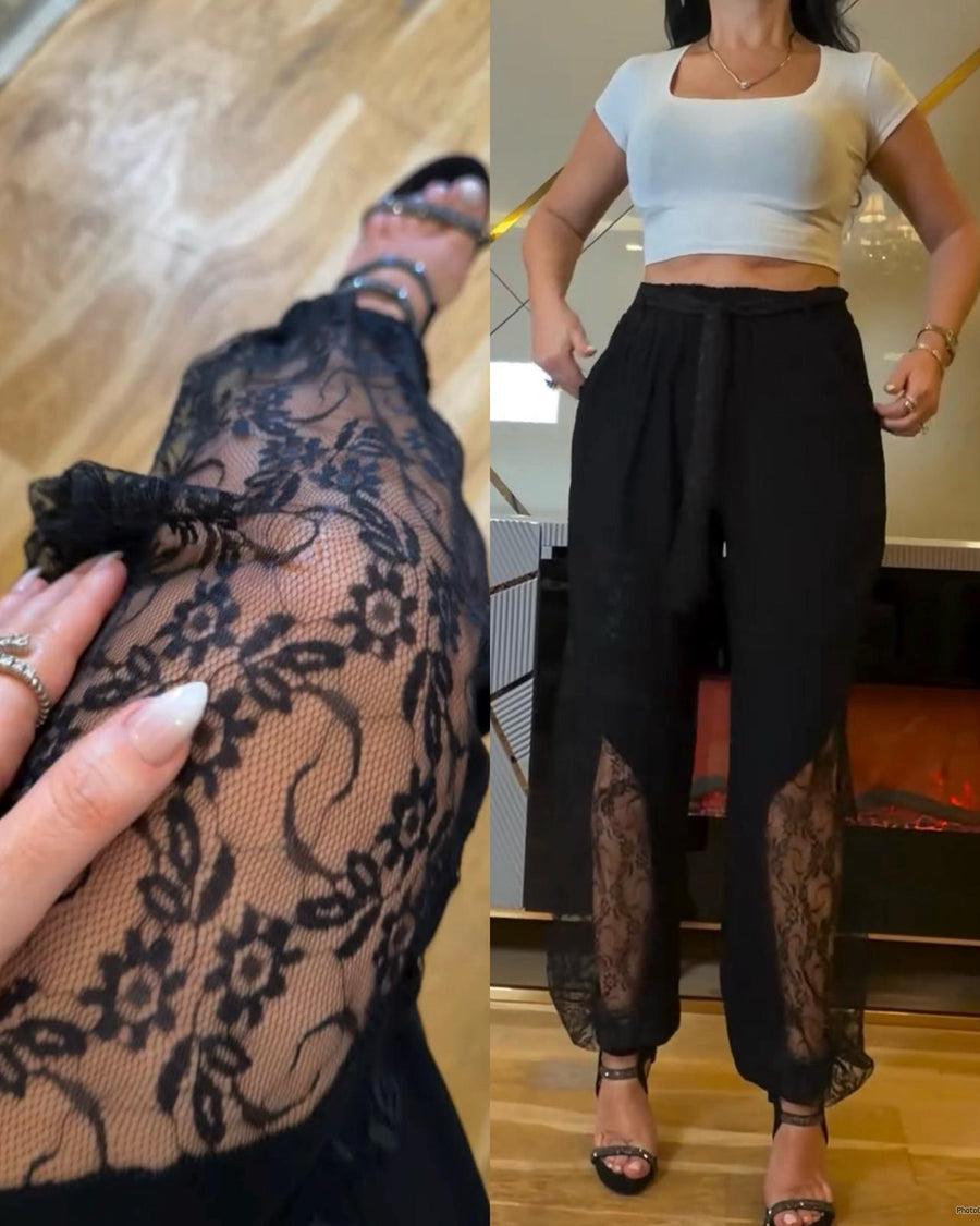 Ilona - Elegant Lace Trimmed Trousers