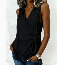 Vanessa - Sleeveless Wrap Blouse