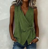 Vanessa - Sleeveless Wrap Blouse
