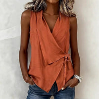 Vanessa - Sleeveless Wrap Blouse