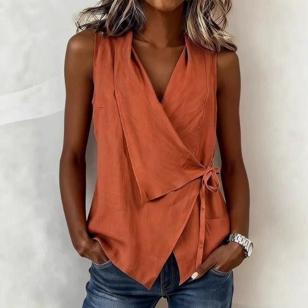 Vanessa - Sleeveless Wrap Blouse