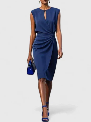 Lisandrah | Sophisticated Dress Navy Blue