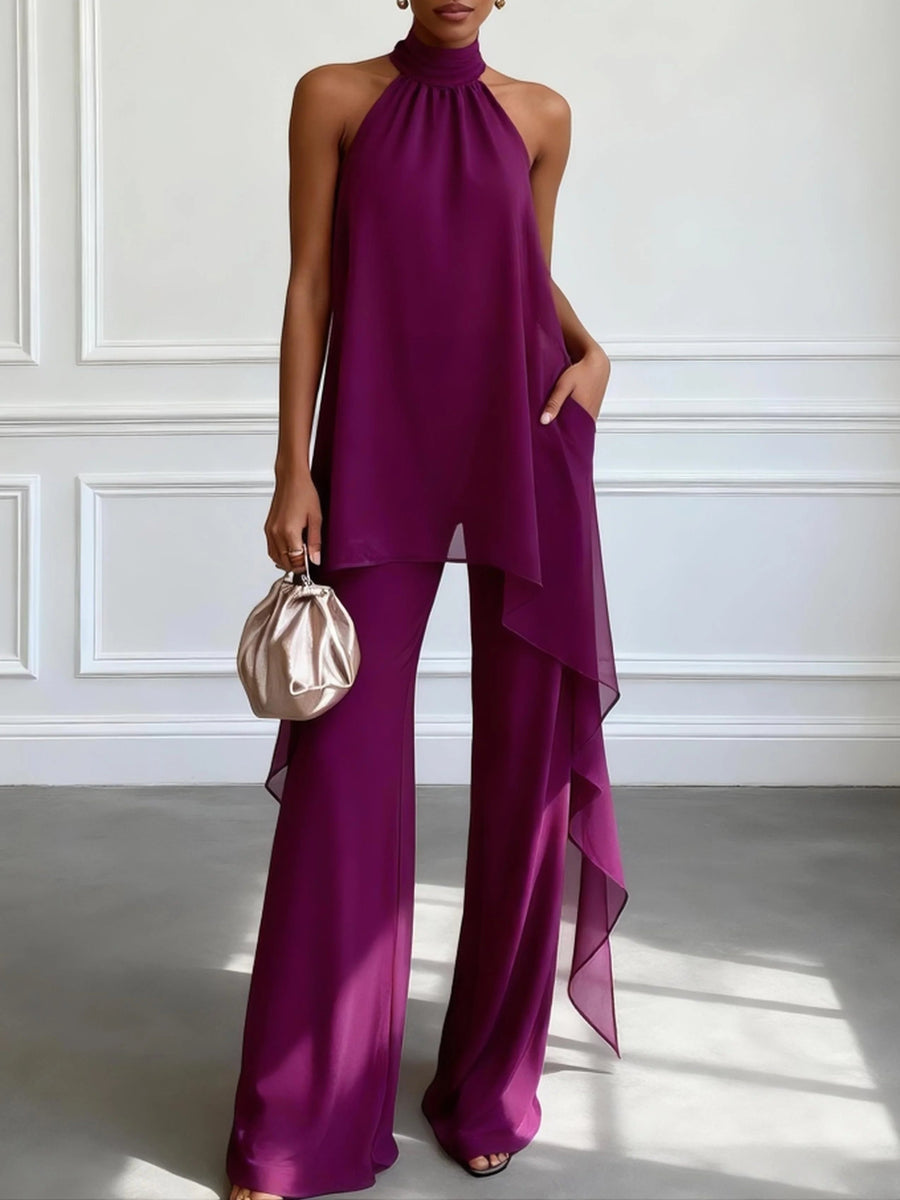 Celeste - Elegant Halter Trouser Set