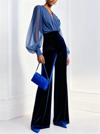 Megan – Elegant Blue Mesh Jumpsuit