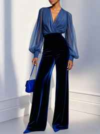 Megan – Elegant Blue Mesh Jumpsuit