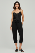 Audrey | Womens Capri Trousers with Drawstring Waist and Side Pockets