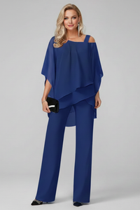 Chloe | Womens Off-Shoulder Flowing Wide-Leg Jumpsuit Royal Blue