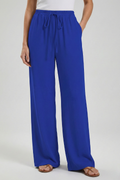 Claire | Womens Palazzo Trousers with Drawstring Waist and Side