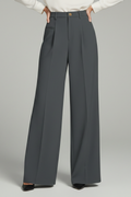 Blair | Womens Palazzo Trousers with Front Pleats and Back Pockets