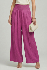 Charlotte | Womens Palazzo Trousers with High Waist and Pleats Pink