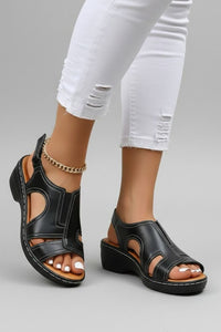 Katherine | Womens Platform Open Toe Cutout Sandals Black