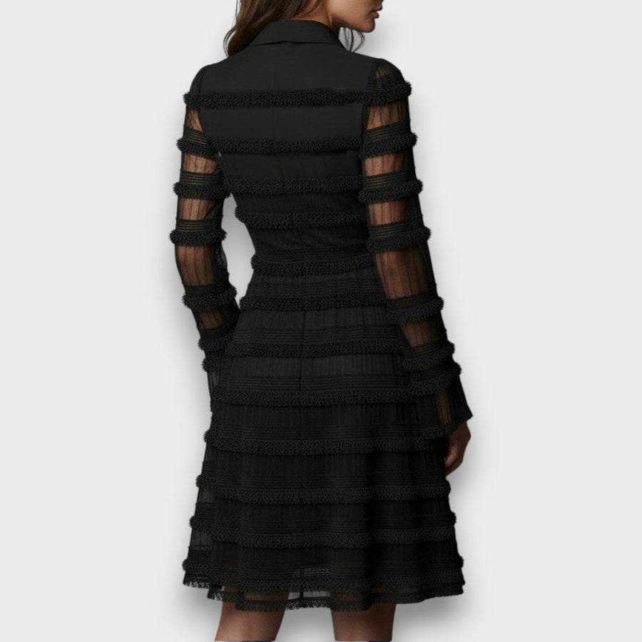 Tallulah – Midi Dress with Sheer Fringe