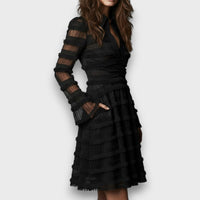 Tallulah – Midi Dress with Sheer Fringe
