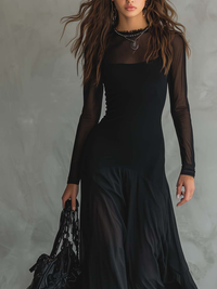 Quilla - Loose-fit Maxi Tulle Dress