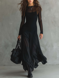 Quilla - Loose-fit Maxi Tulle Dress
