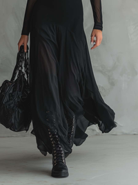 Quilla - Loose-fit Maxi Tulle Dress