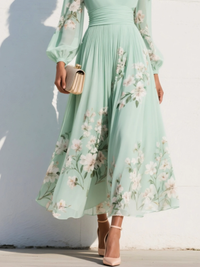 Orla - Light Green Chiffon Midi Dress