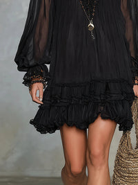 Tessy – Elegant Black Ruffle Mini Dress