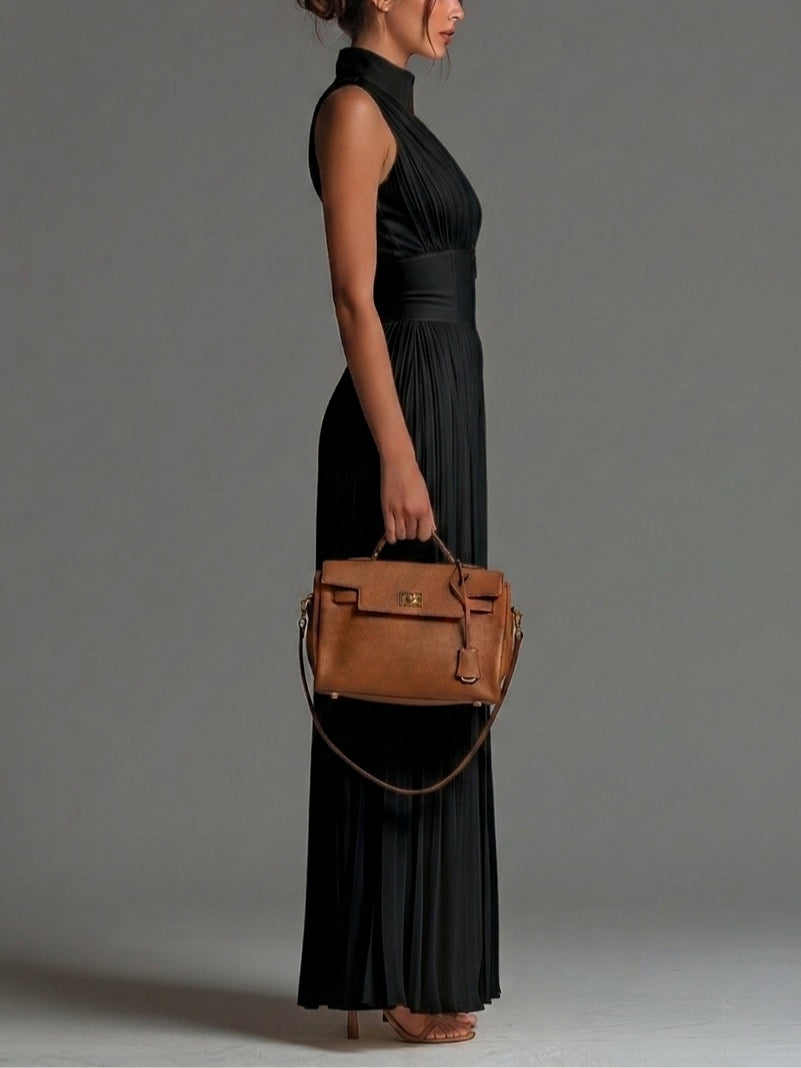 Laraine - Black Wide-leg Chiffon Jumpsuit