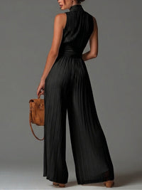 Laraine - Black Wide-leg Chiffon Jumpsuit