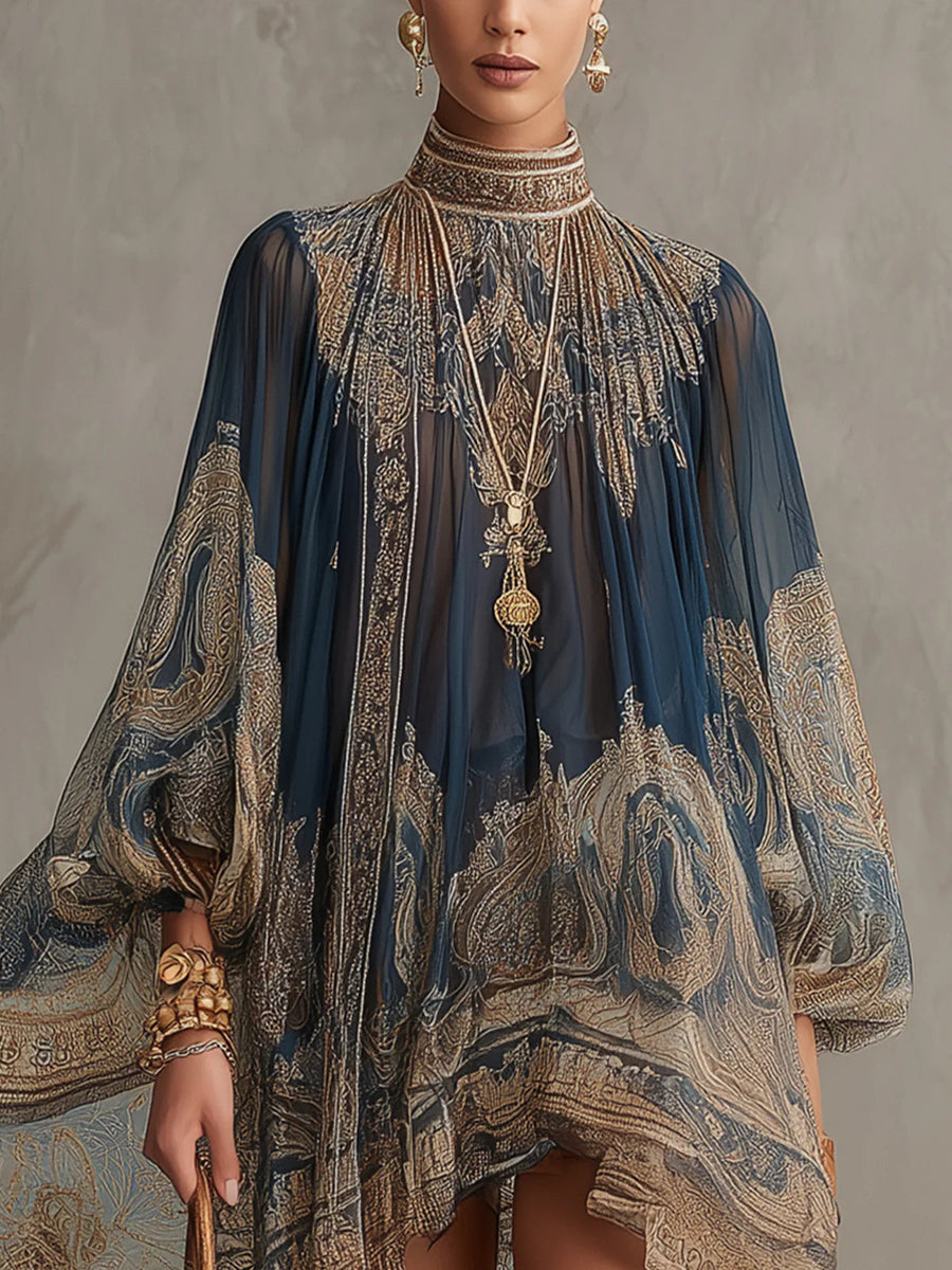 Tamara - Baroque Chiffon Mini Dress