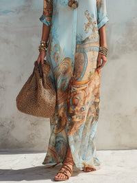 Marina - Flowing Mediterranean Shirt Dress