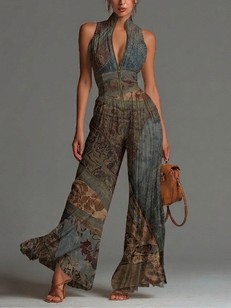 Gina - Bohemian Wide-leg Chiffon Jumpsuit