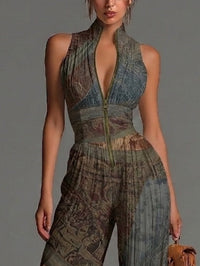 Gina - Bohemian Wide-leg Chiffon Jumpsuit