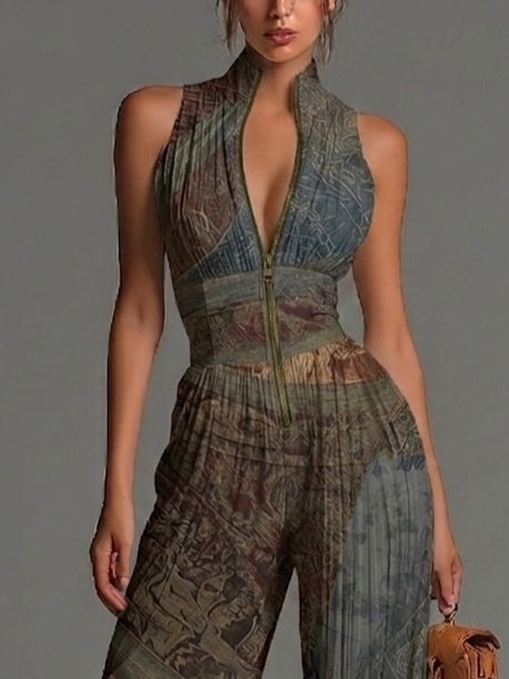 Gina - Bohemian Wide-leg Chiffon Jumpsuit