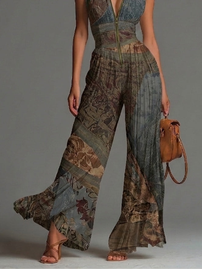 Gina - Bohemian Wide-leg Chiffon Jumpsuit
