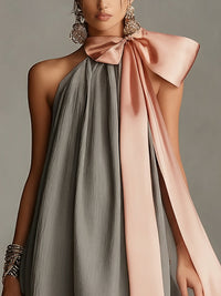 Siobhan - Satin Halter Mini Dress with Lace