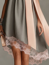 Siobhan - Satin Halter Mini Dress with Lace