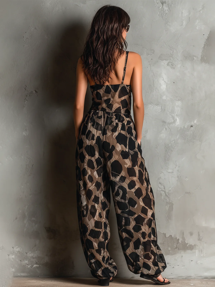 Miranda - Animal Print Wide-Leg Jumpsuit