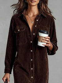 Elowen - Loose Corduroy Midi Dress