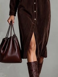 Elowen - Loose Corduroy Midi Dress