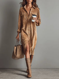 Scarlett – Soft corduroy dress with timeless charm