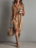 Elowen - Loose Corduroy Midi Dress