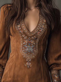 Emily – Short Suede-Effect Dress
