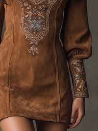 Emily – Short Suede-Effect Dress