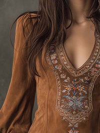 Emily – Short Suede-Effect Dress