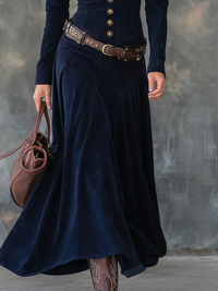 Guinevere – Longue Suede Dress with Slit